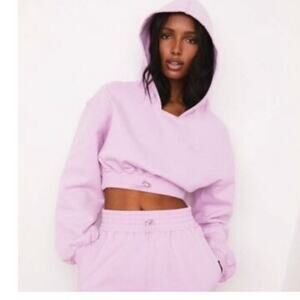 For love and lemons VS Josie cropped sweatshirt hooded lavender extra small